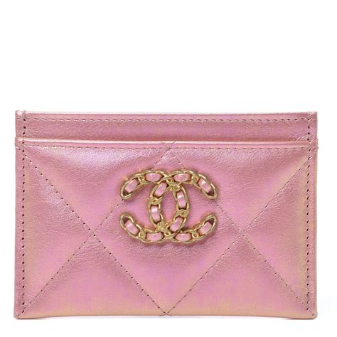 chanel 19 card holder pink|chanel card holder hk price.